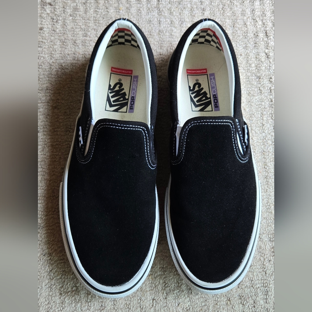 New Vans Black Canvas Slip-Ons
